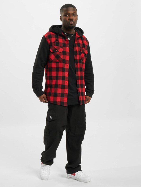Hooded Checked Flanell Sweat Sleeve-4