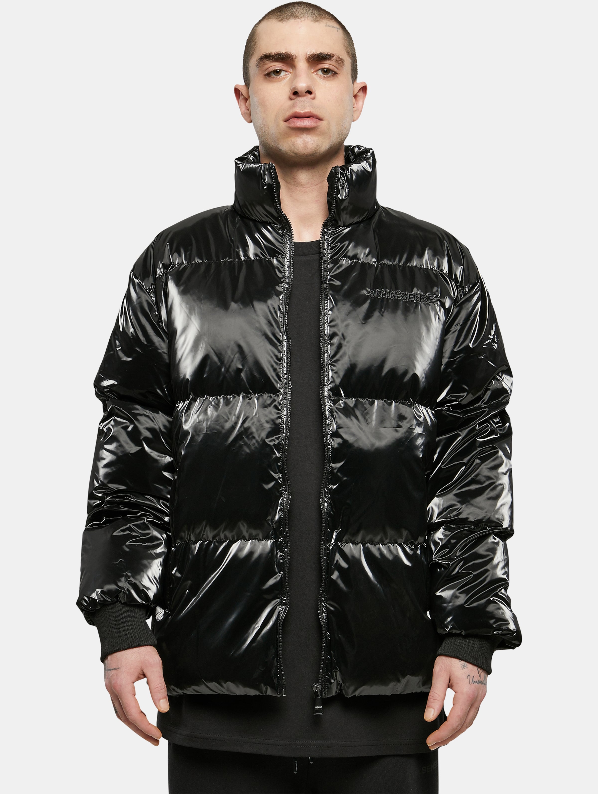 9N1M SENSE Sense Shiny Puffer Jacket Mannen op kleur zwart, Maat XL