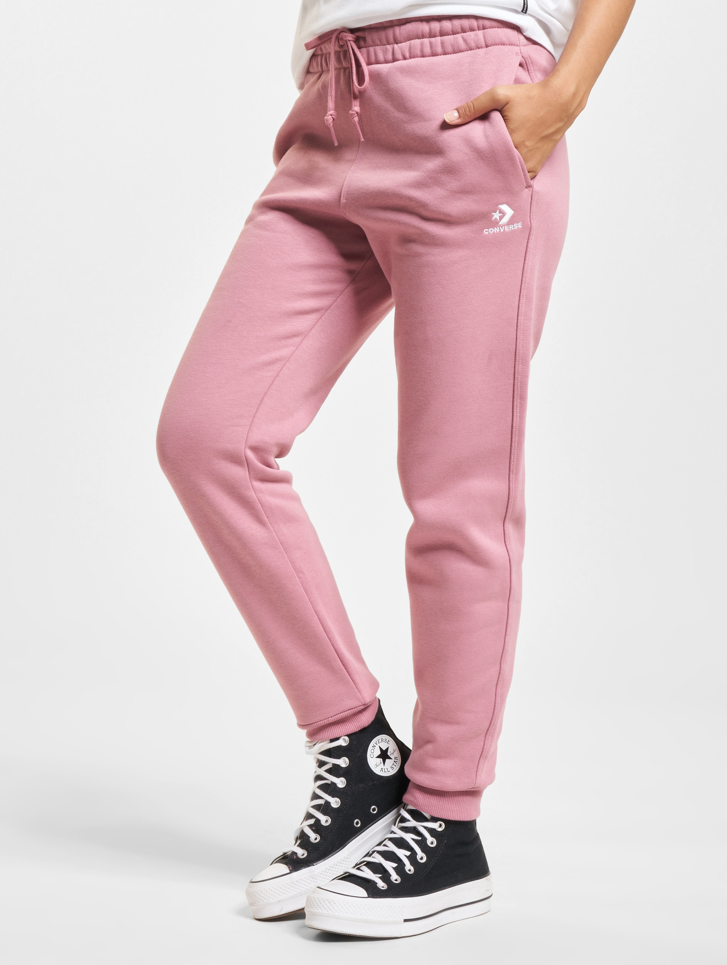 Converse Embroidered Fleece Jogginghose op kleur roze, Maat XS