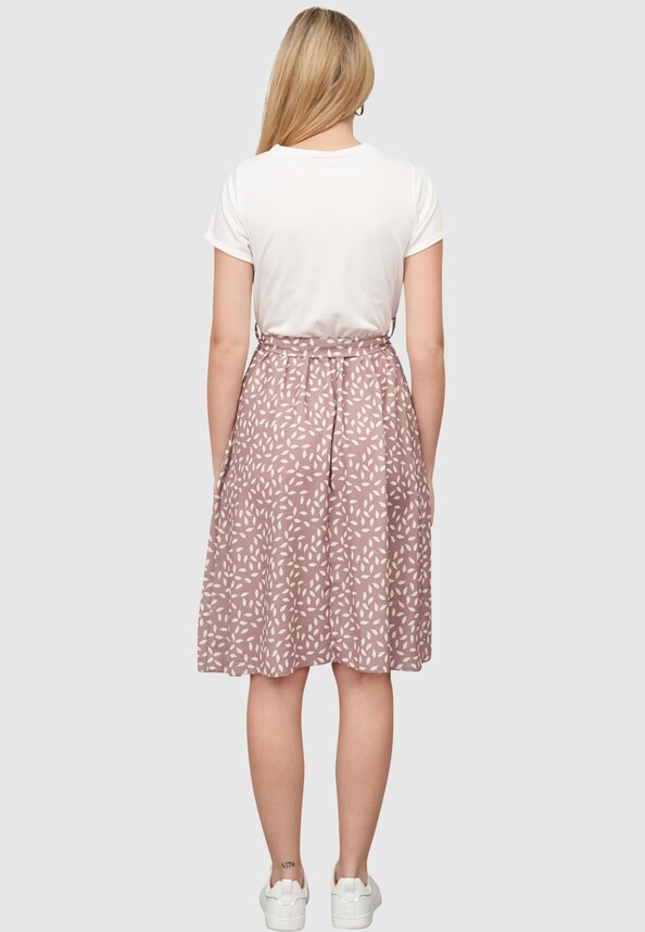 Cloud5ive Damen Kleid Satin Rock 2-Pockets und Bindegürtel-1