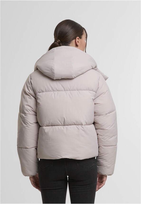Ladies Hooded Collar Puffer Jacket-1