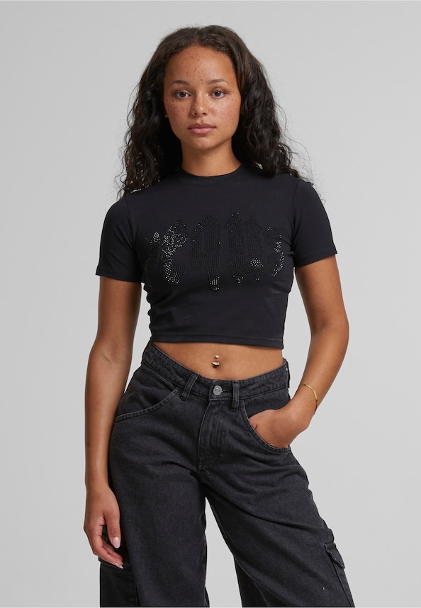 PEQUS Rhinestone Mythic Logo Top-0