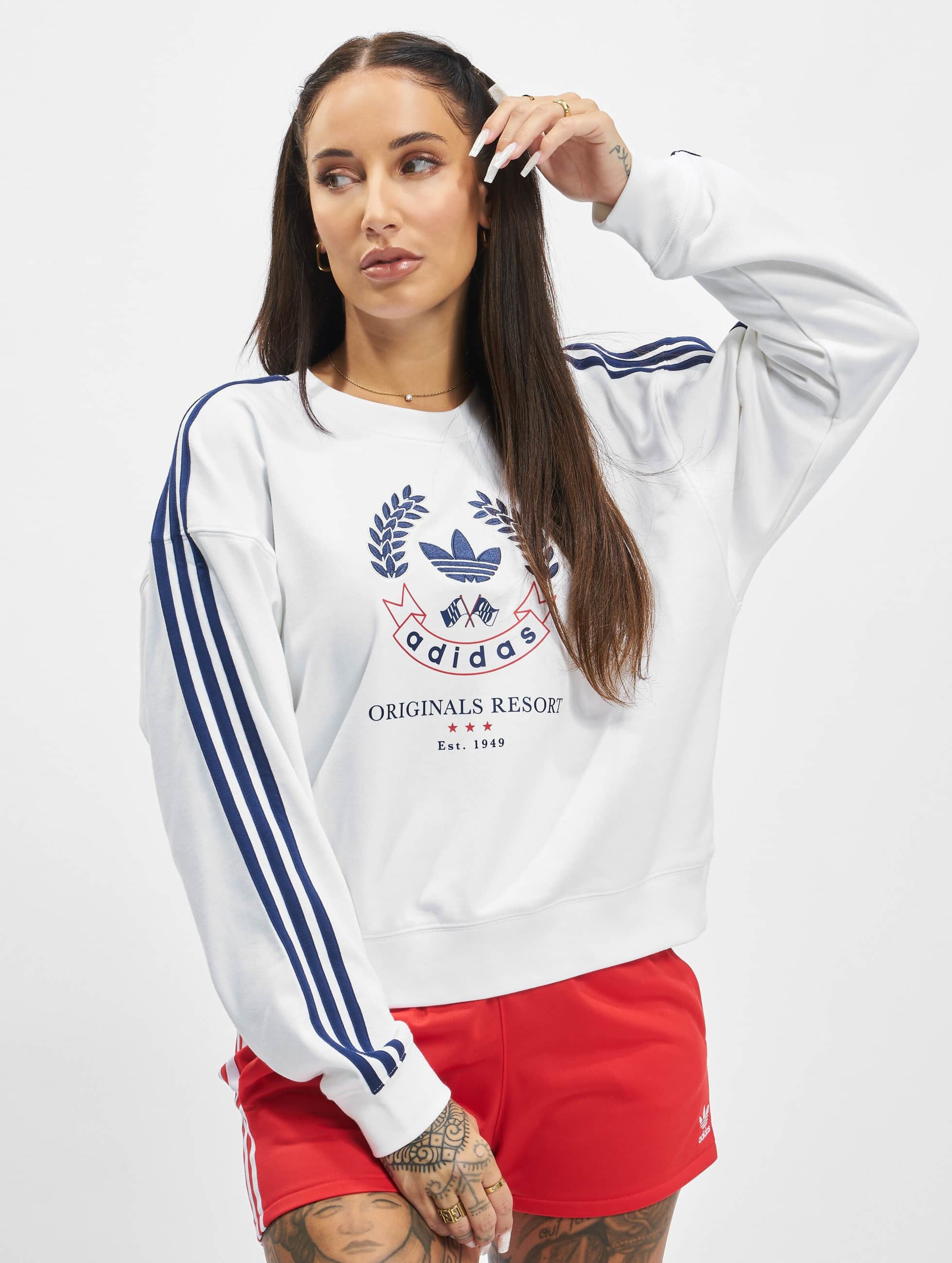 Adidas originals graphic sales crew sweatshirt