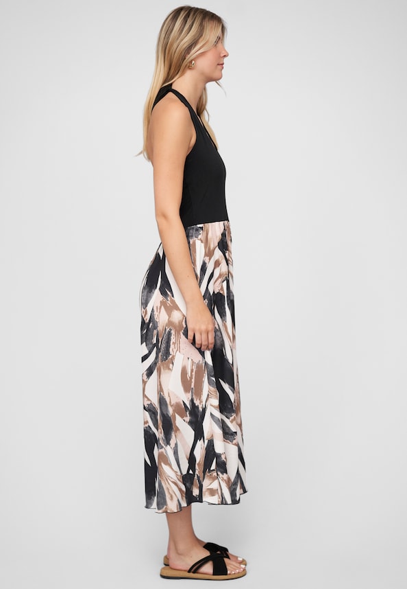 Maxi Neckholder-Dress with abstract print-3