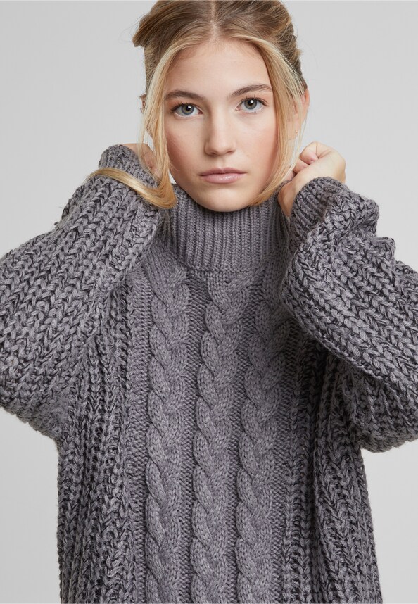 NMLORI L/S HIGH NECK CABLE KNIT DRESS-4