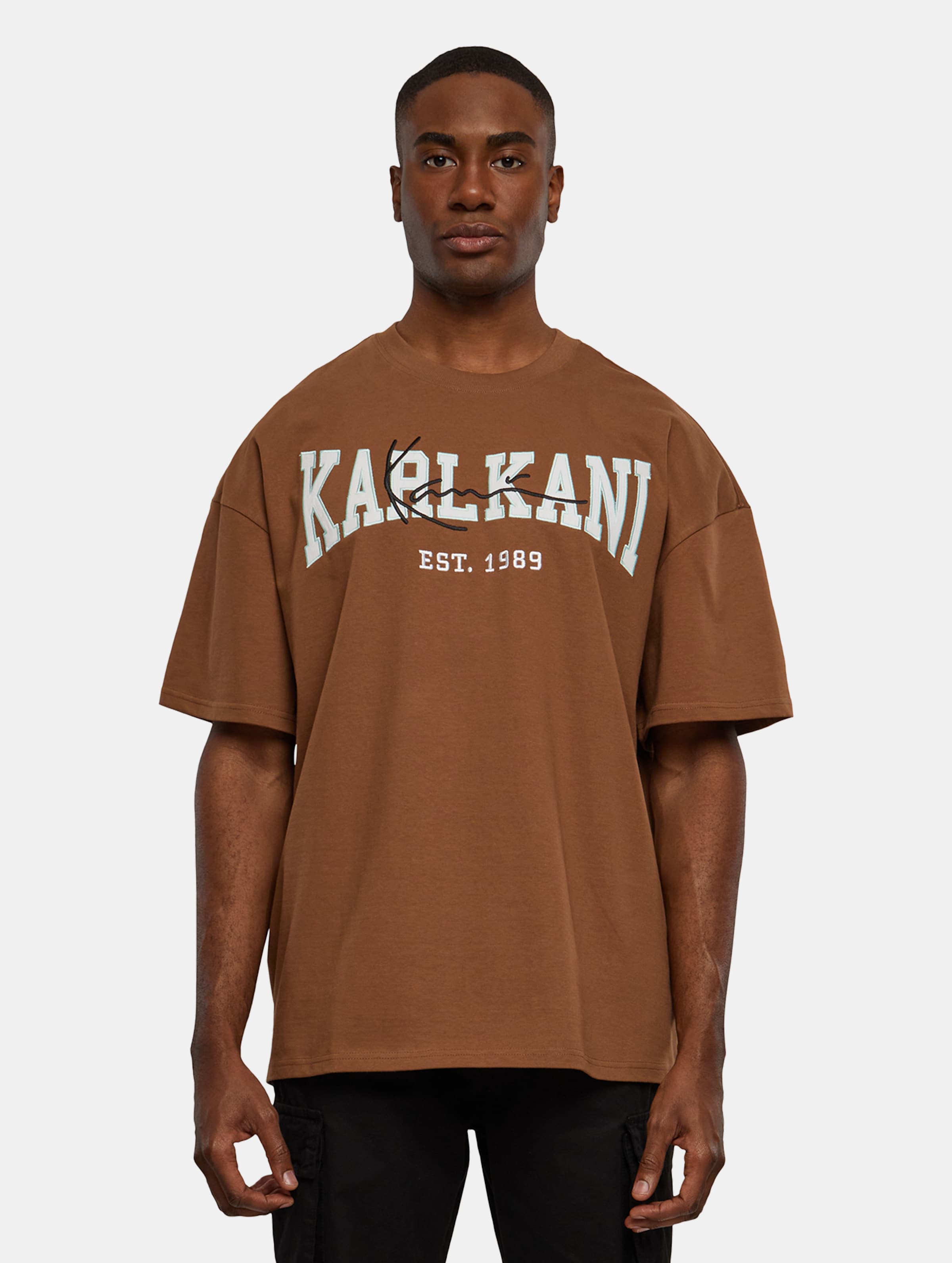 Karl Kani KK College Signature Heavy Jersey Boxy Tee Mannen op kleur bruin, Maat XXS