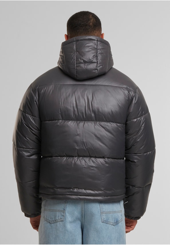 Shiny Puffer Jacket With Hood-1
