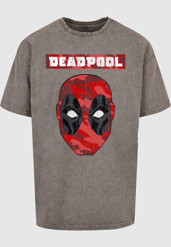 Deadpool - Camo Head Acid Washed Oversize Tee-4