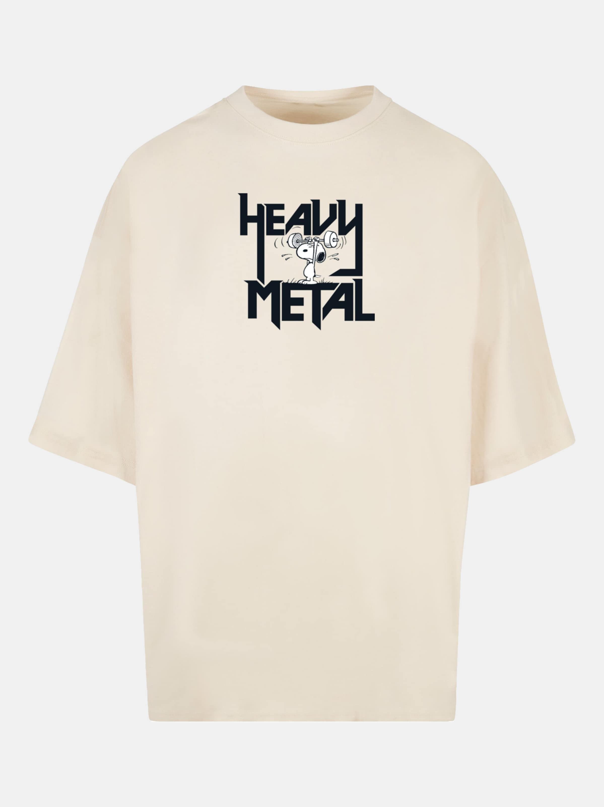 Merchcode Peanuts - Heavy Metal Huge Tee op kleur beige, Maat L