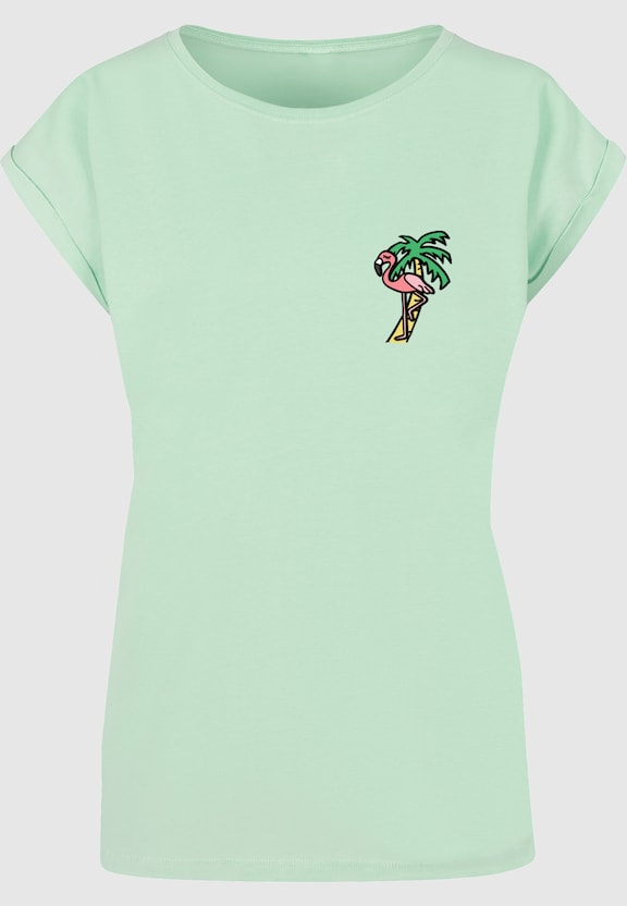 Ladies Flamingo Extended Shoulder Tee-2