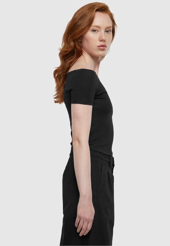 Ladies Organic Off Shoulder Rib Tee-3