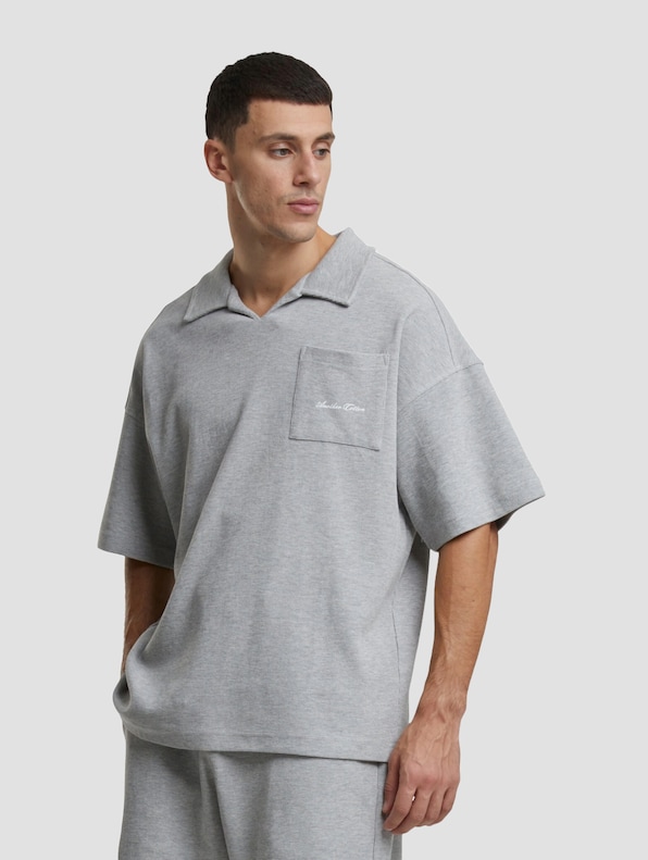 Another Cotton Lab Another Waffle Oversized Polo Shirt-0