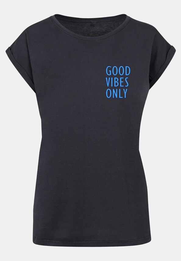 Ladies Good Vibes Only Extended Shoulder Tee-4