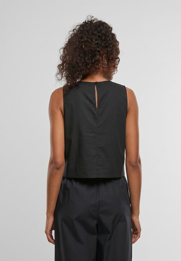 Ladies Popeline Cropped Top-1