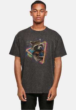 Guardians Of The Galaxy Vol.2 - Neon Rocket Acid Washed Oversized Tee
