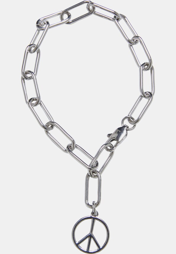 Y Chain Peace Pendant Necklace And Bracelet-0