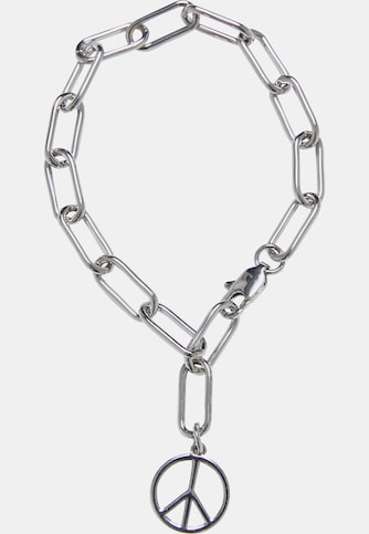 Y Chain Peace Pendant Necklace And Bracelet