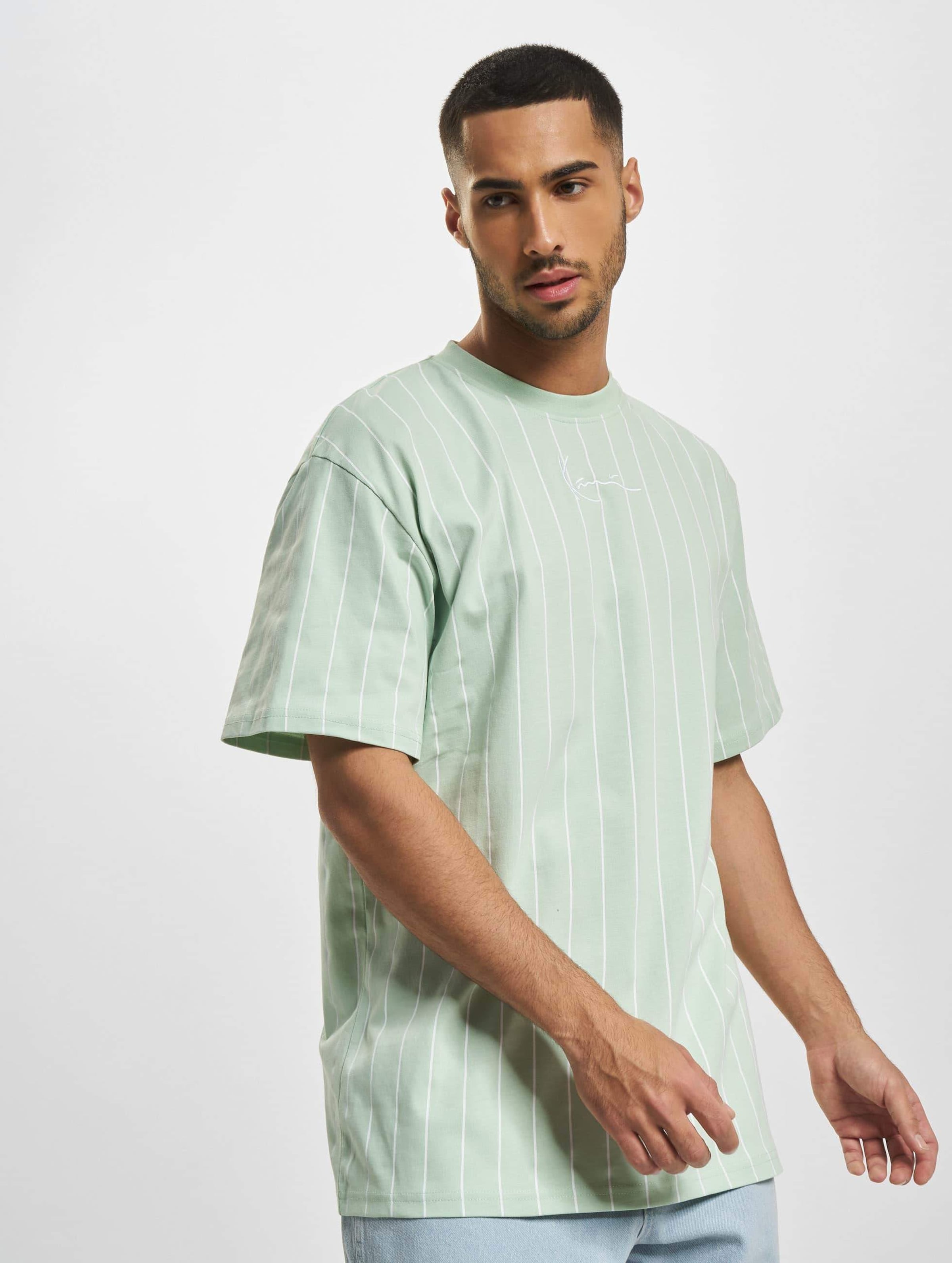 Karl Kani KM232-019-1 KK Small Signature Pinstripe Tee Mannen op kleur groen, Maat XS