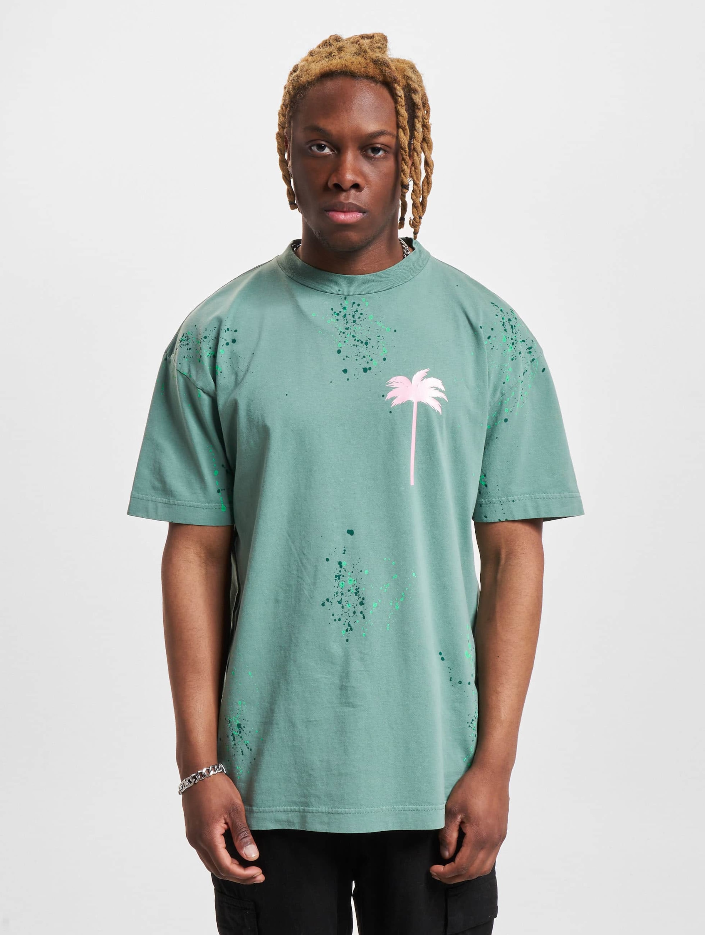 【PALM ANGELS】Painted Classic Short Sleeve T-Shirt/追跡可能 palm-angels-brush-strokes-