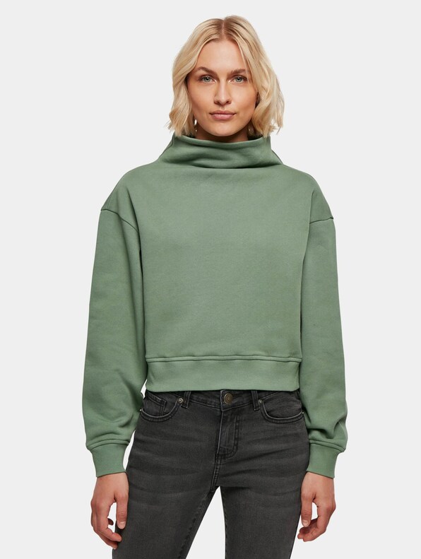 Ladies Organic Short High Neck Crew-3