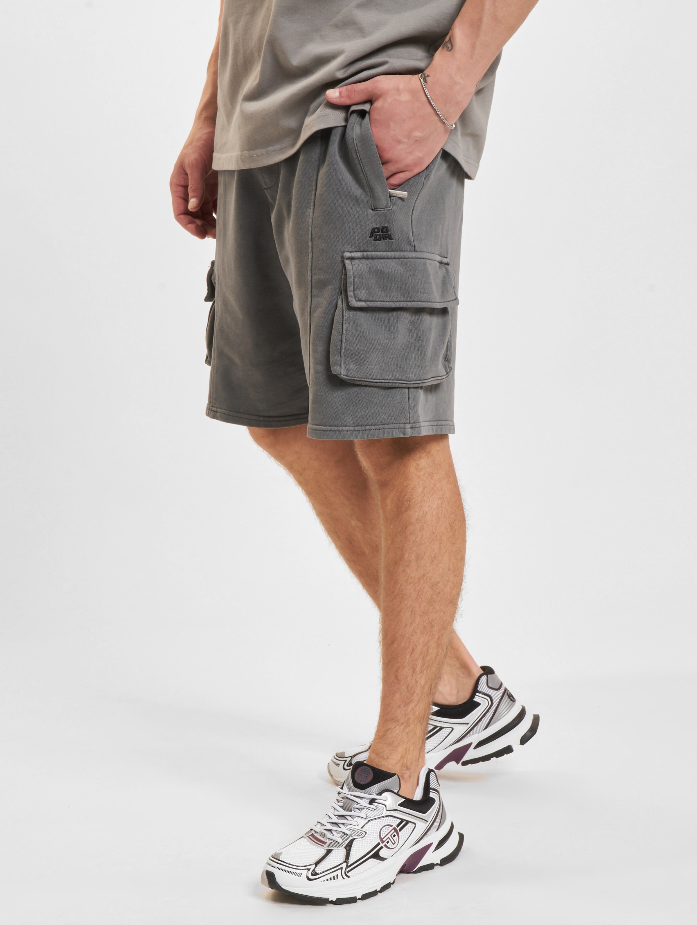 PEGADOR Harvey Terry Cargo Shorts Mannen op kleur grijs, Maat L