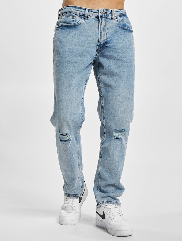 Denim Project Dprecycled Destroy Straight Fit Jeans Light Stone-2