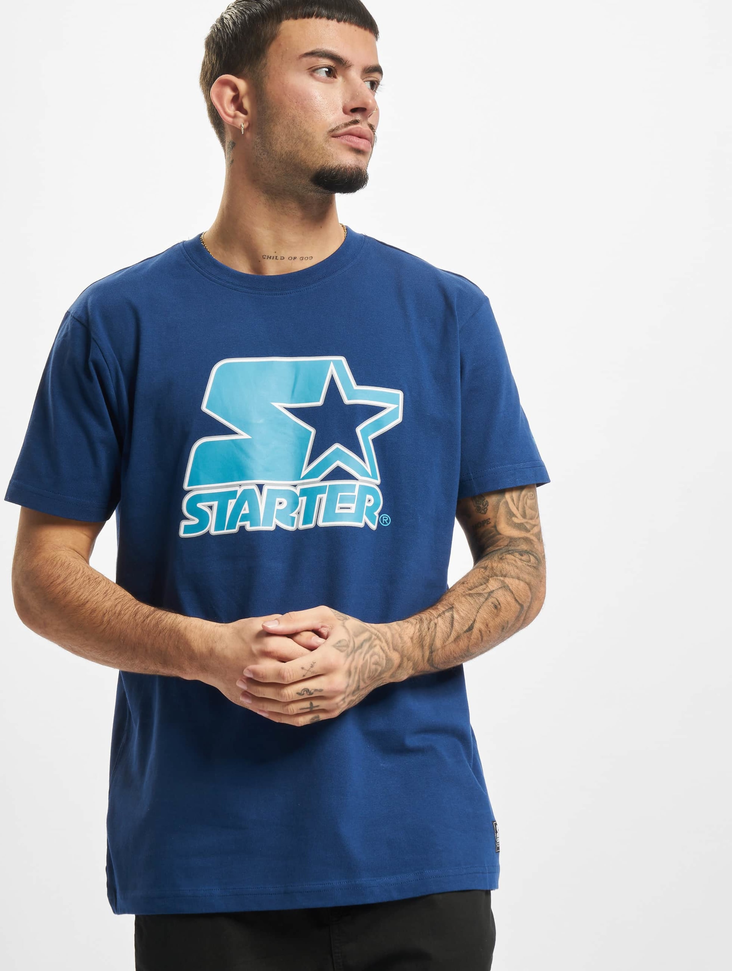 Starter Contrast Logo Jersey Mannen op kleur blauw, Maat S