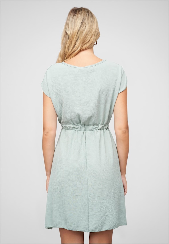 Musselin T-Shirt-Kleid mit elastischem Taillenbund-1