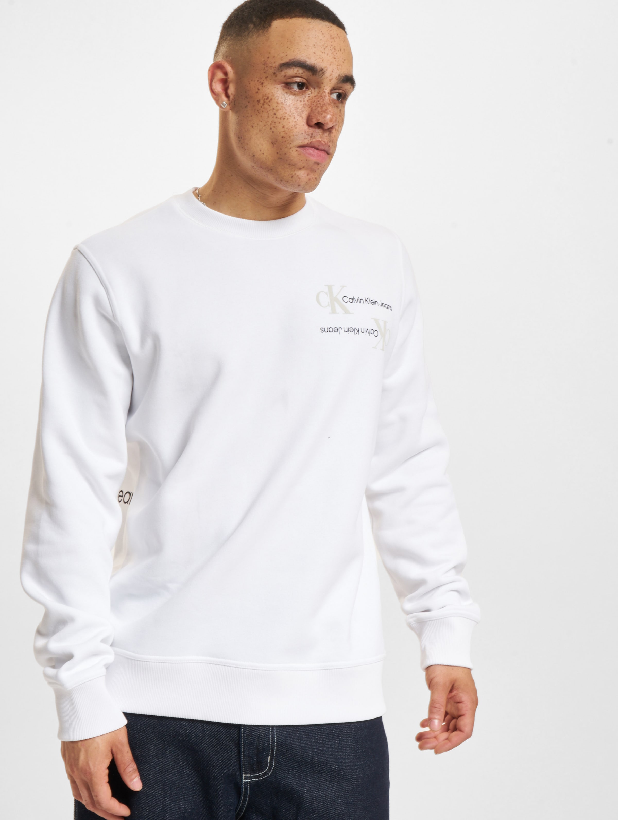Calvin Klein Jeans Urban Graphic Sweater Männer,Unisex op kleur wit, Maat XL