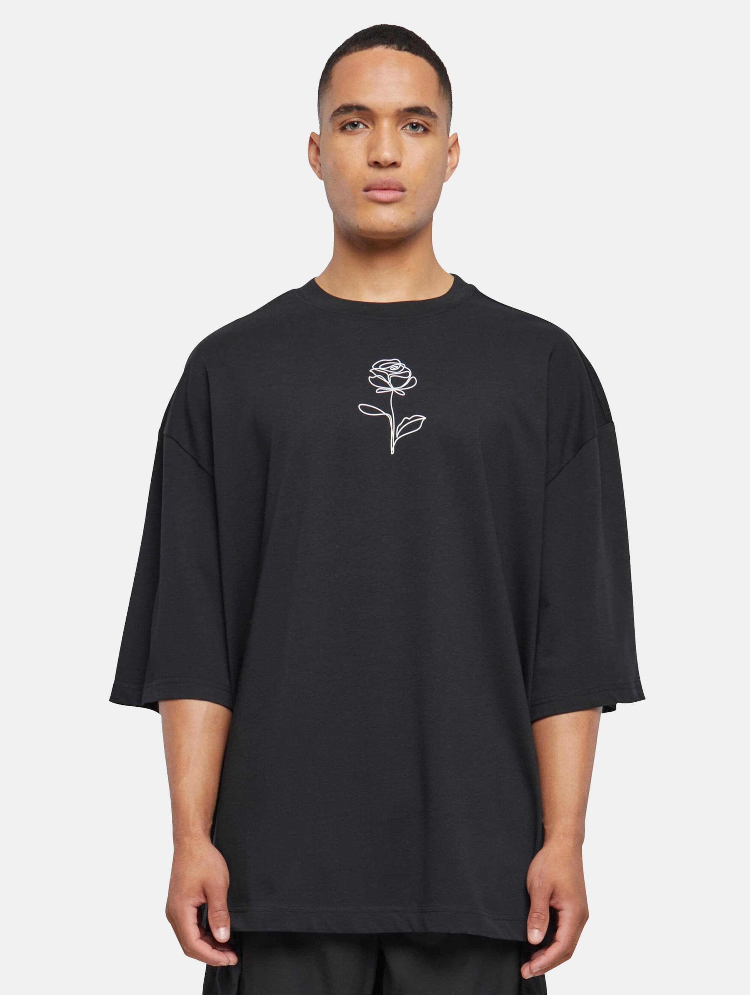 Merchcode - Spring - Rose Huge Heren T-shirt - XXL - Zwart