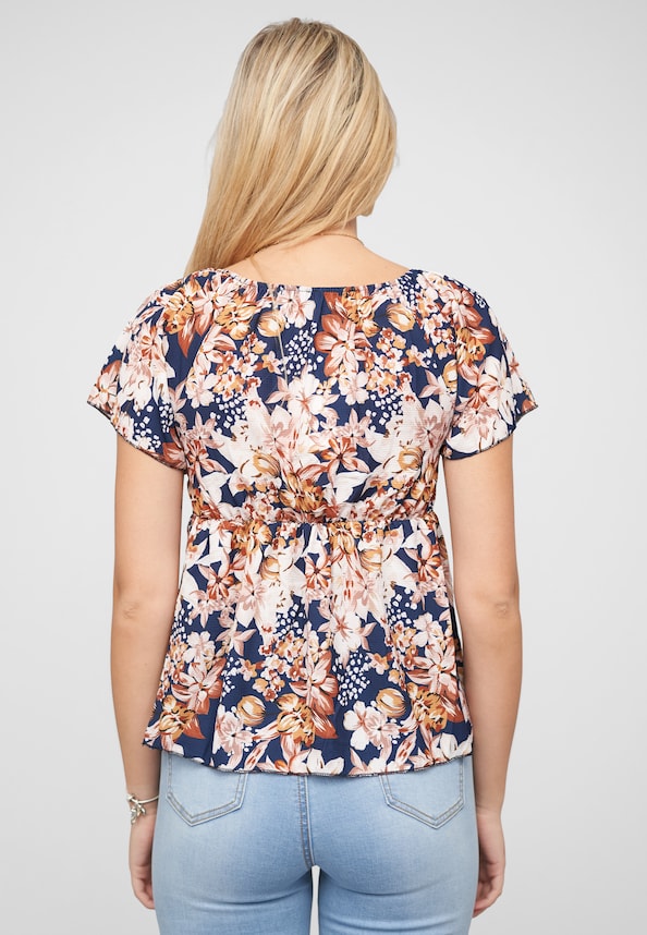 Peplum Schößchen Top mit Floralem Print-1
