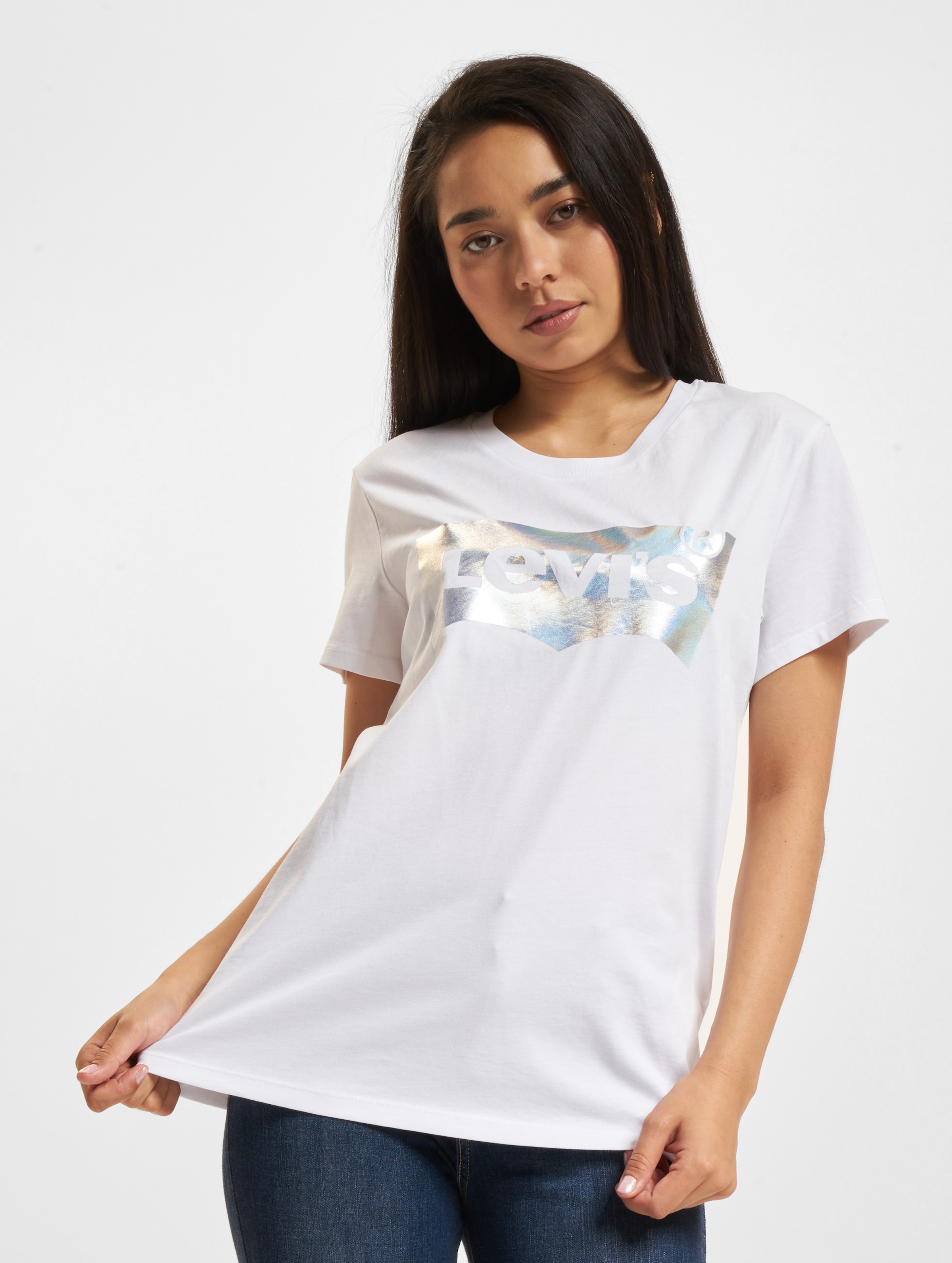 Levi's The Perfect T-Shirts Frauen,Unisex op kleur wit, Maat S