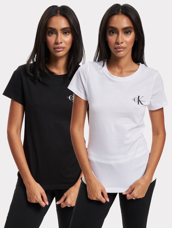 Calvin Klein FRONT LOGO 2 PACK - Print T-shirt - multi/black 