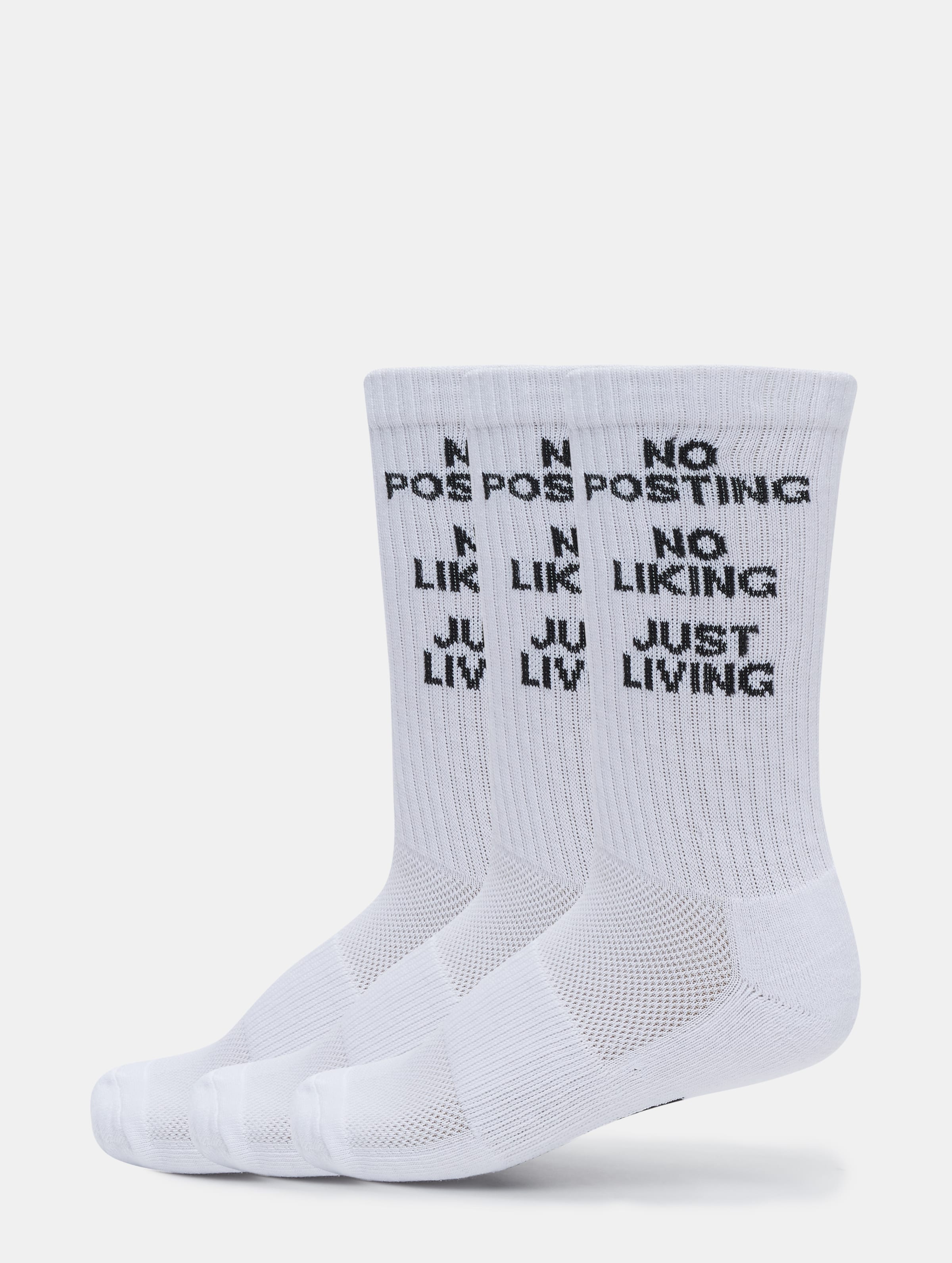 PEGADOR No Posting Socks 3er Pack Frauen,Männer,Unisex op kleur wit, Maat 3942