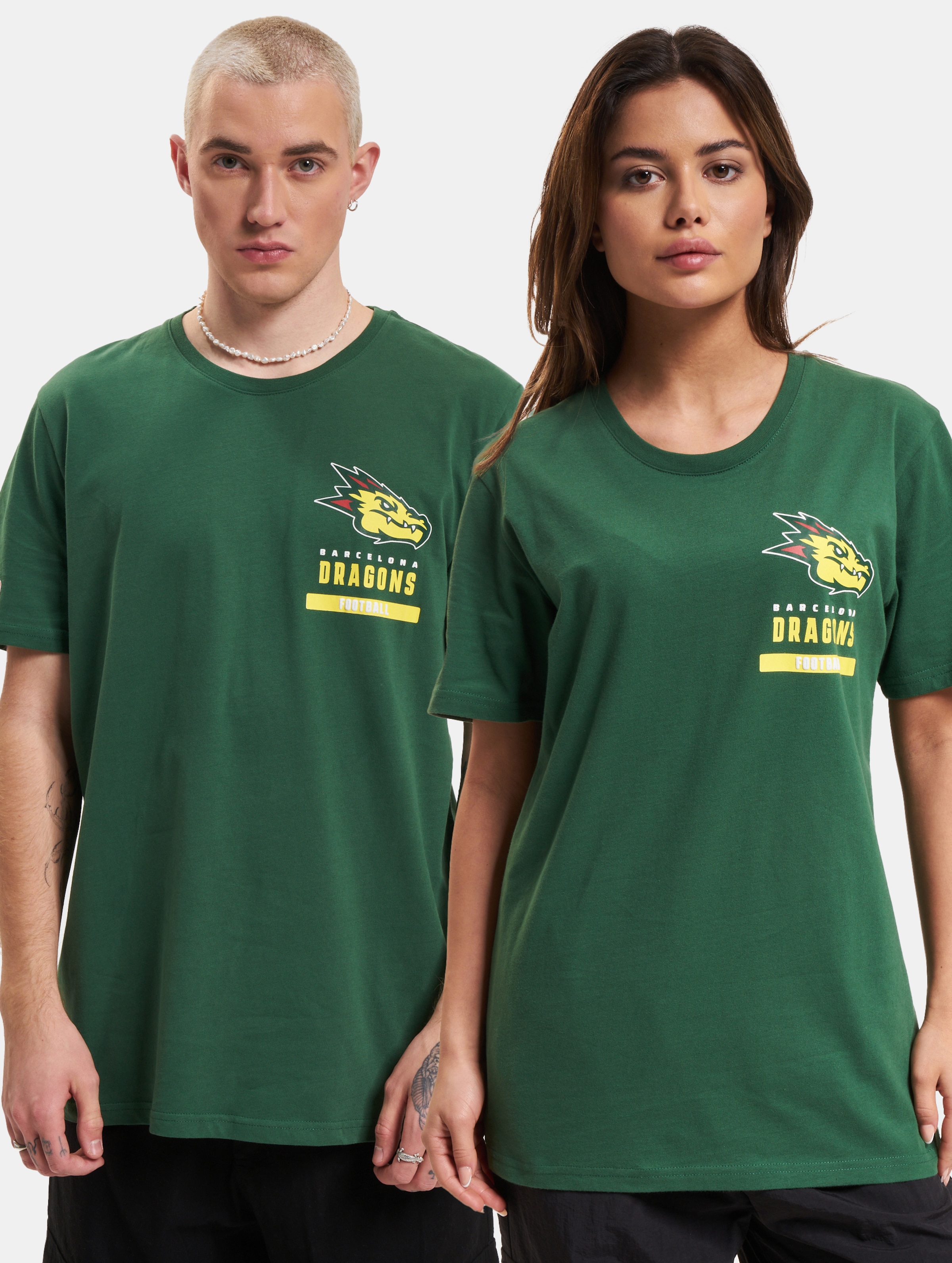 European League Of Football Barcelona Dragons Essential T-Shirt Vrouwen op kleur groen, Maat XS