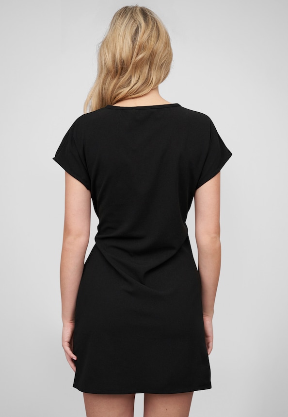 T-Shirt-Kleid mit integriertem Bindegürtel-1