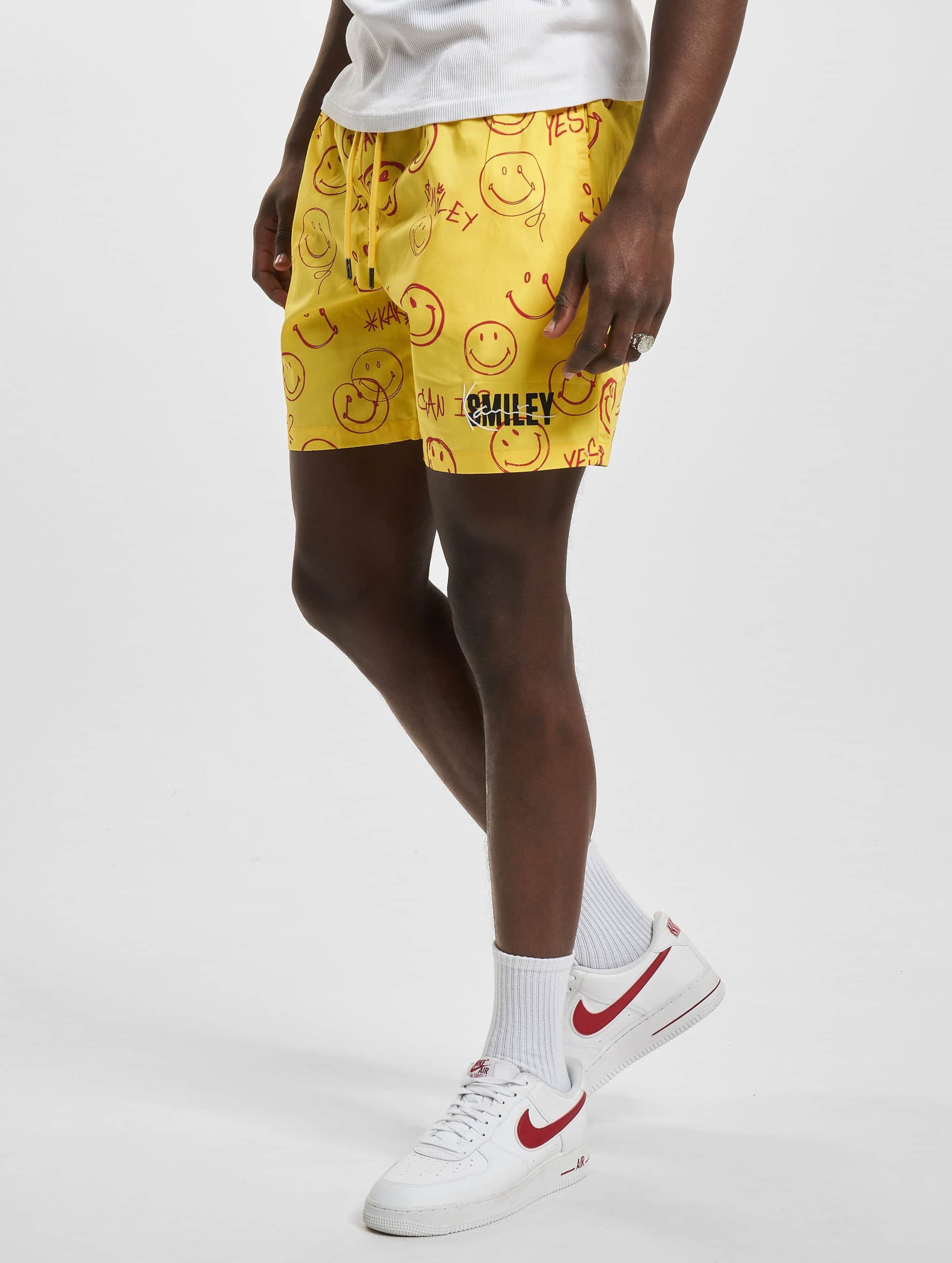 Karl Kani Signature Smiley Resort Shorts Mannen op kleur geel, Maat XS