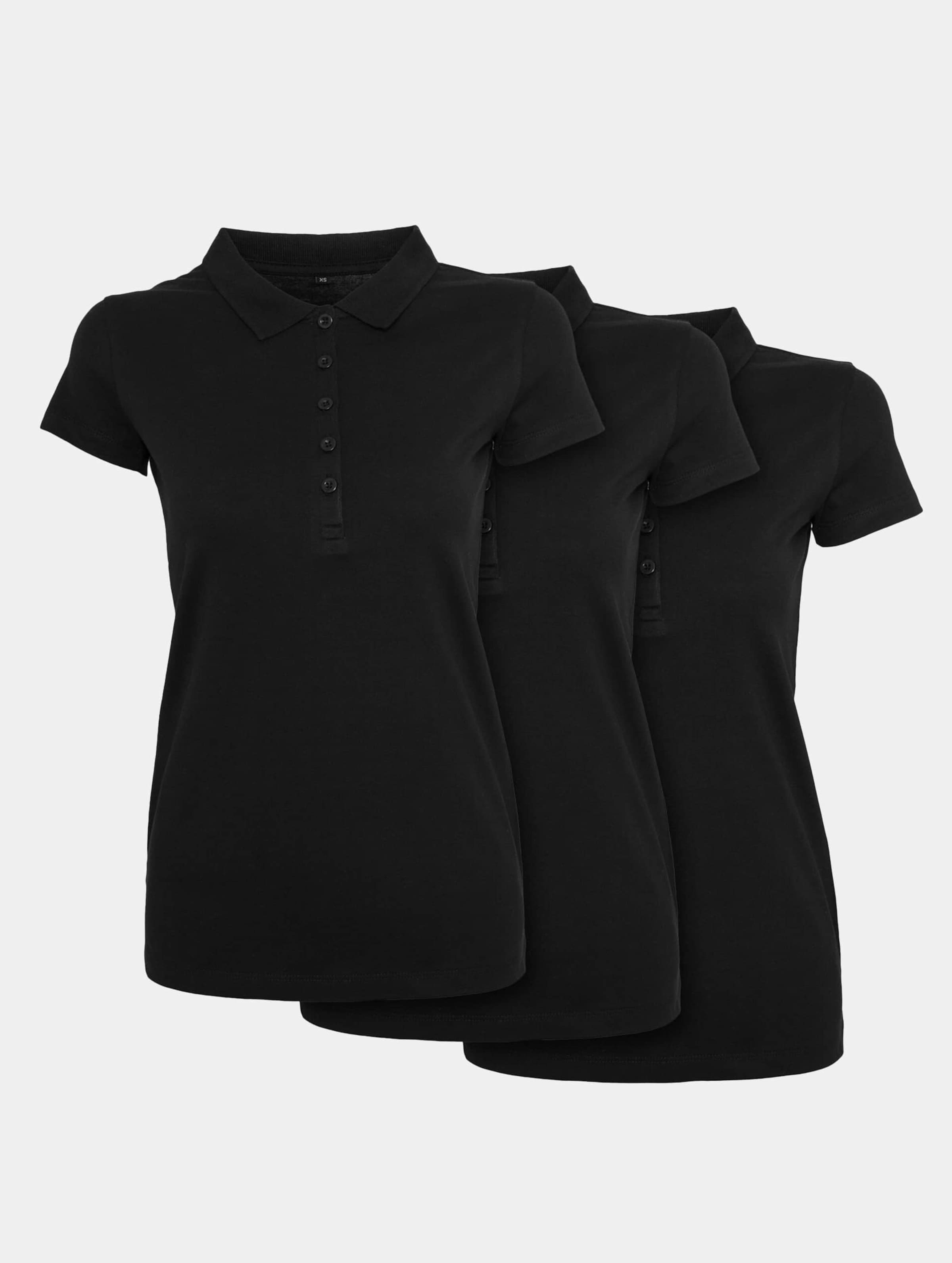 Build Your Brand Ladies Jersey Polo 3-Pack Vrouwen op kleur zwart, Maat L