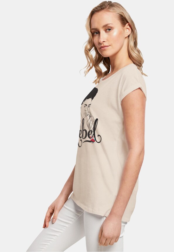 Ladies Frida Kahlo - Rebel two Extended Shoulder Tee-2