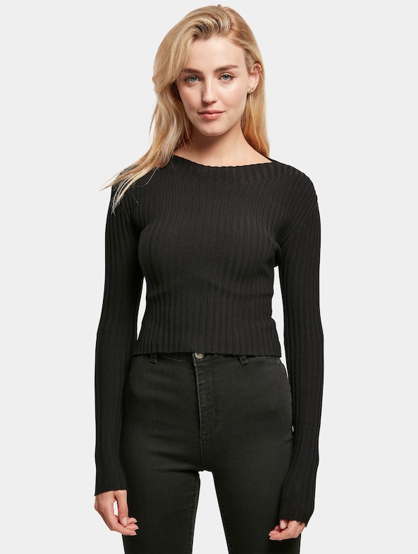 Ladies Short Rib Knit Twisted Back-2