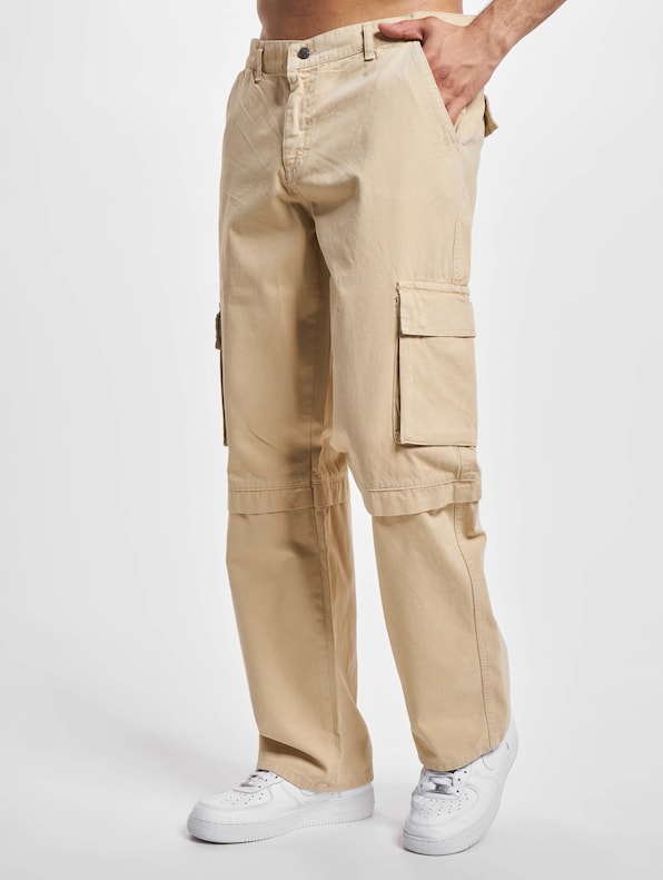 Dropsize Loose Fit Cargo Pants Cream-2