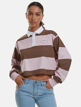 Woven Signature Crop Striped Rugby