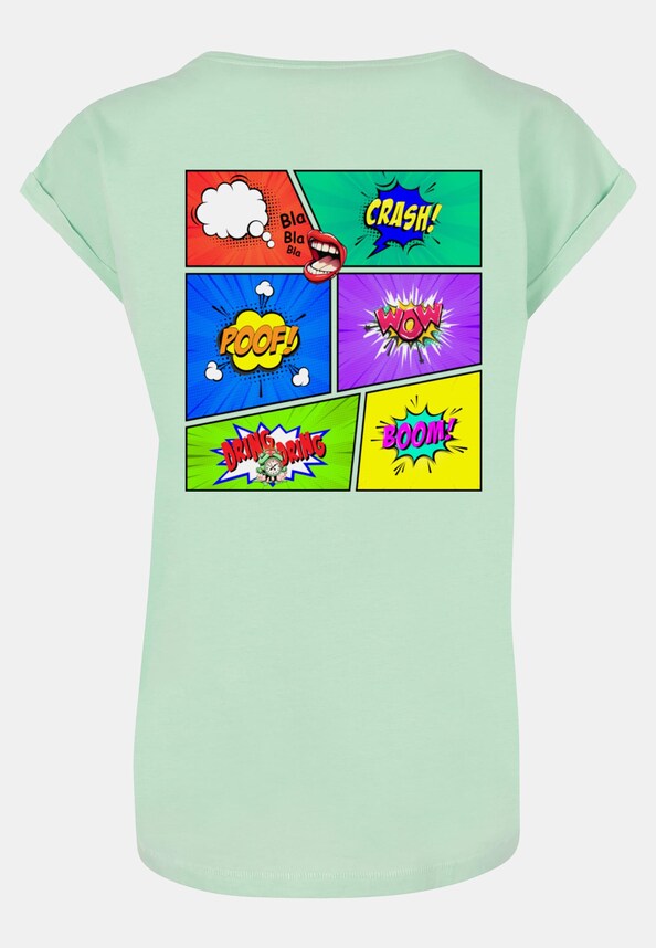 Ladies Book Comic Extended Shoulder Tee-5