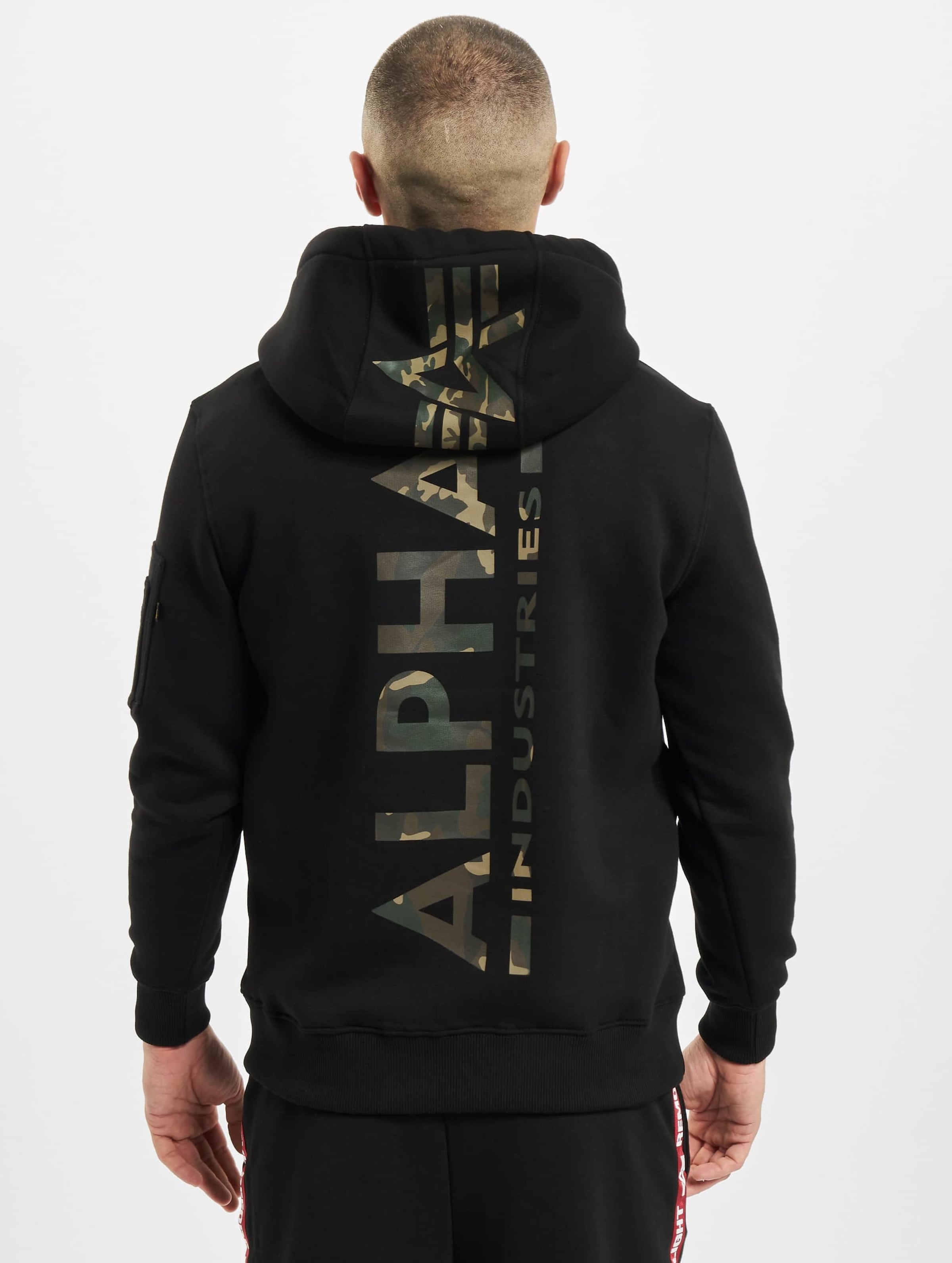 Alpha Industries Back Print Camo Hoodies DEFSHOP 132389