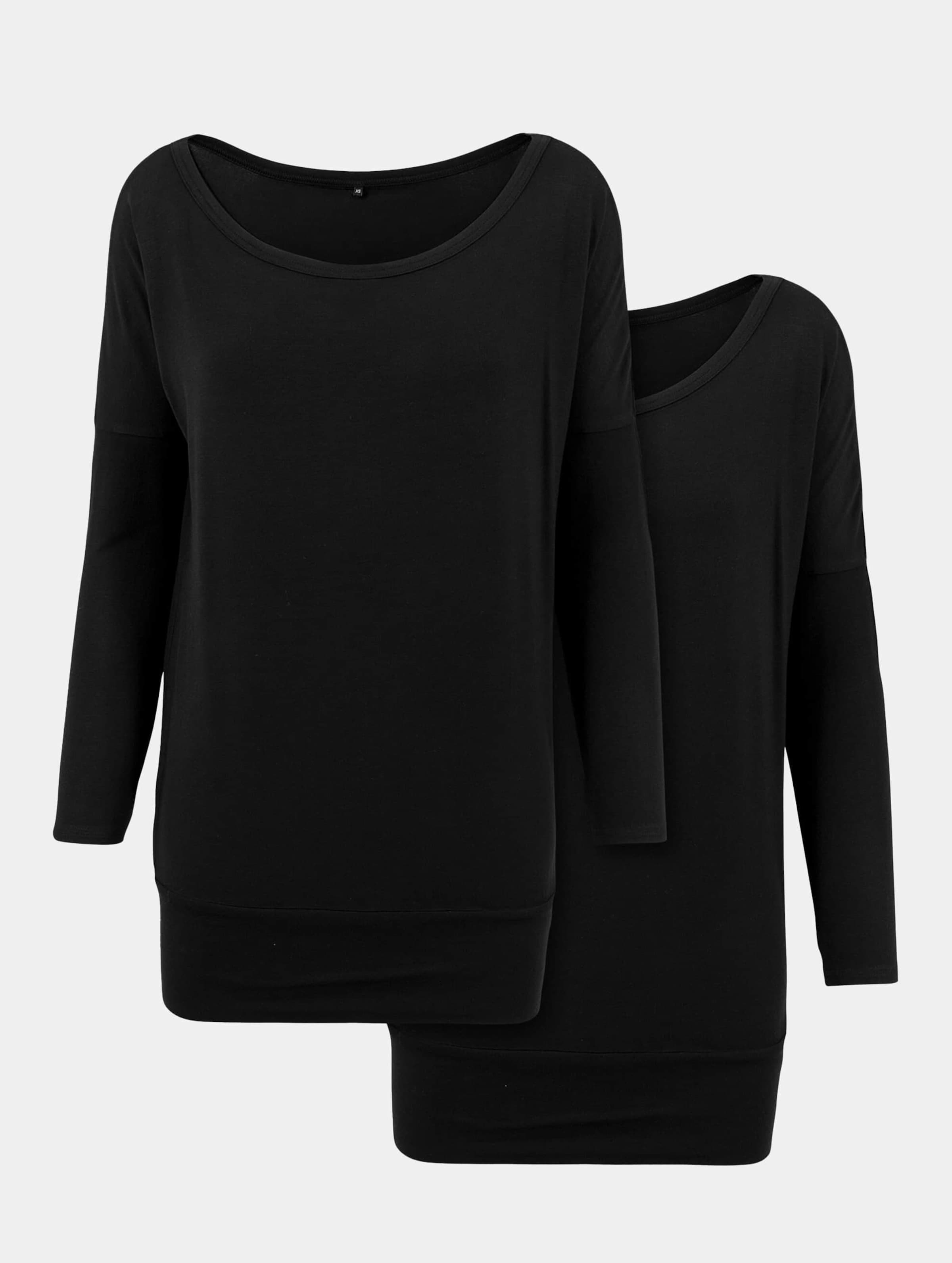 Build Your Brand Ladies Viscose Longsleeve 2-Pack Vrouwen op kleur zwart, Maat L