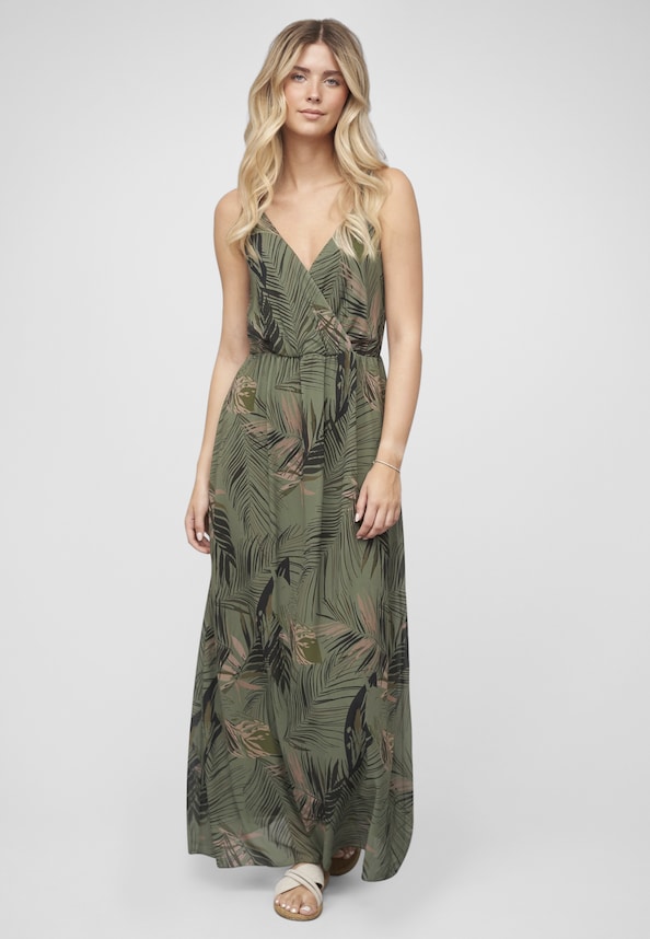 2-Layered Maxi-Dress Tropical Print-4