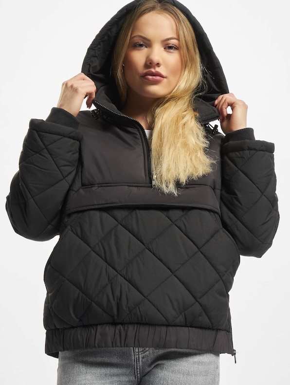 Ladies Oversized Diamond Quilted Pull Over-0