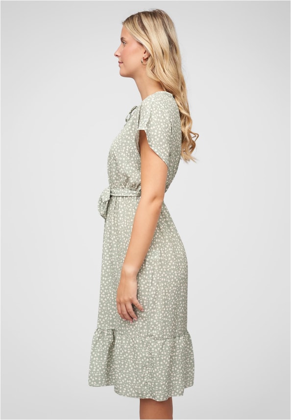 T-Shirt-Kleid mit All Over Herz Print und Bindegürtel-2