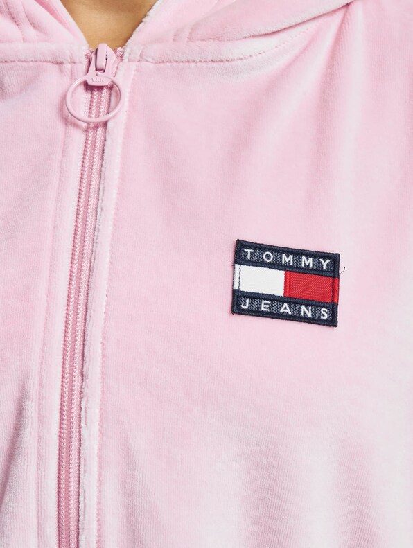 Tommy Jeans Super Crop Velour Hooded Zipper Hoody-3