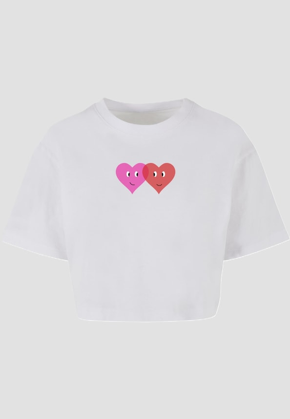 Ladies Hugs & Love - Two Hearts Short Oversized Tee-2